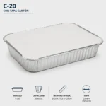 Caja de Aluminios C-20 Tapa de Cartón (1 Paq. x 20 Unidades)
