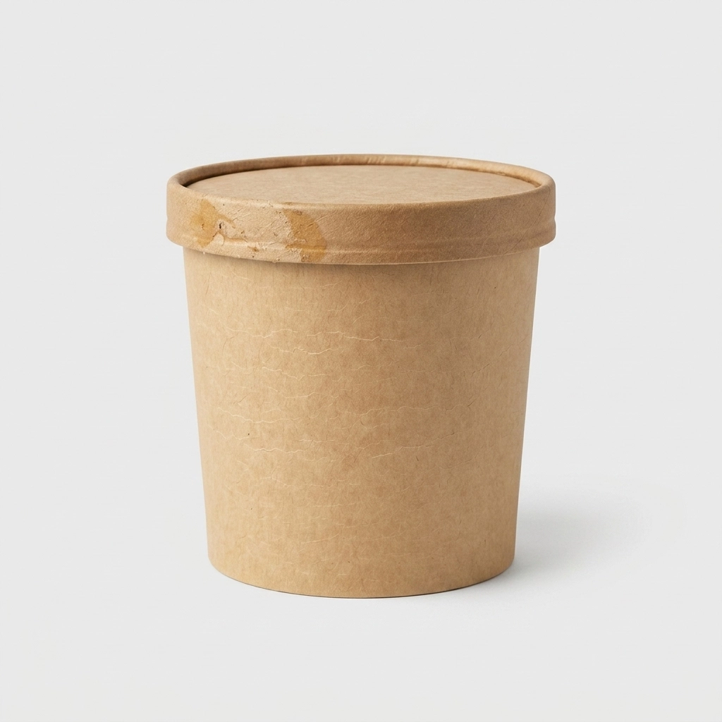 69903105258415 Pote Kraft 16oz (1/2Kg) (25 U. x Paq) con Tapa de Cartón - Imagen 1