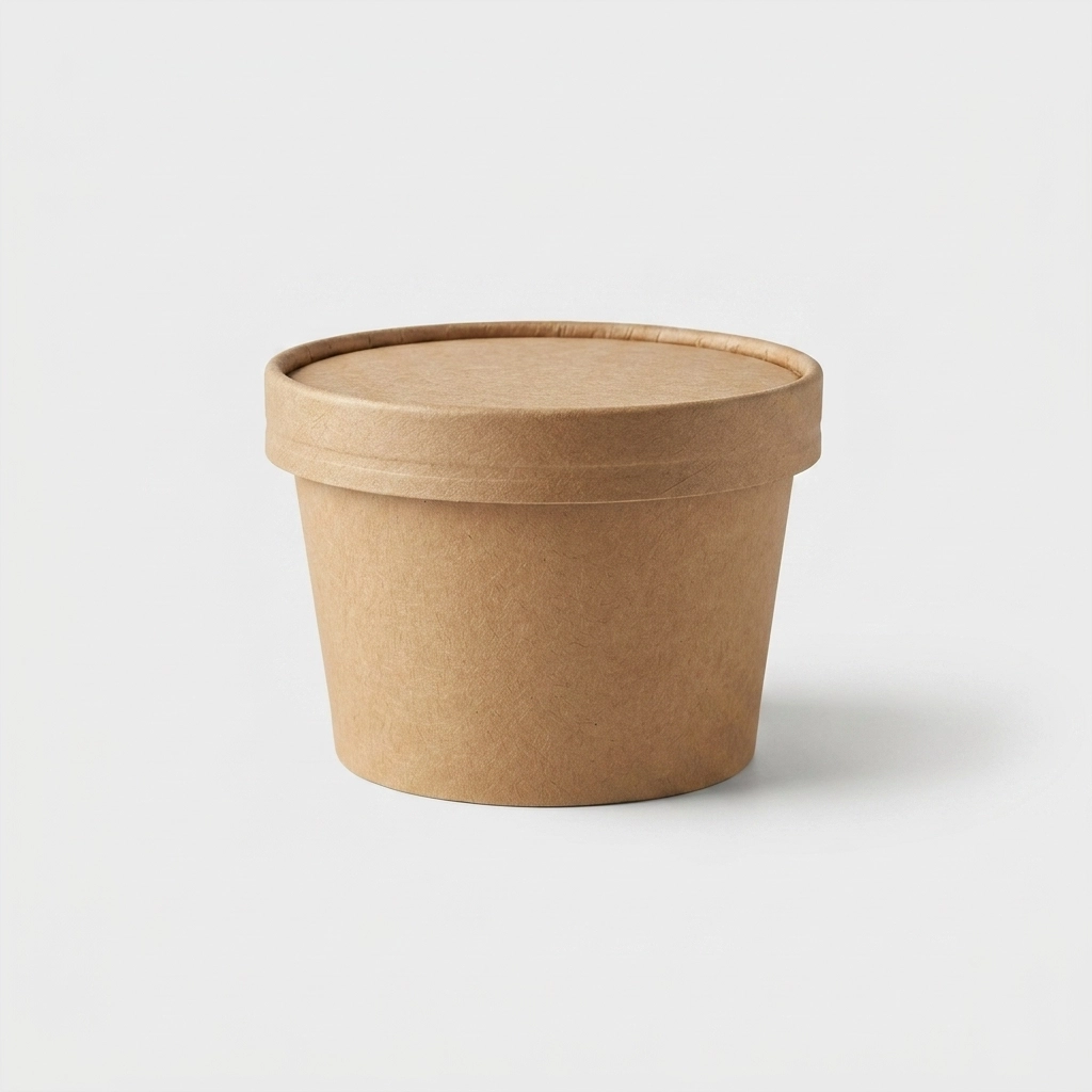 69903132140563 Pote Kraft 6oz (25 U. x Paq) con Tapa Cartón - Imagen 1